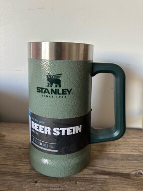 Stanley Green Textured Beer Stein with Dark Green Handle 24oz NWT